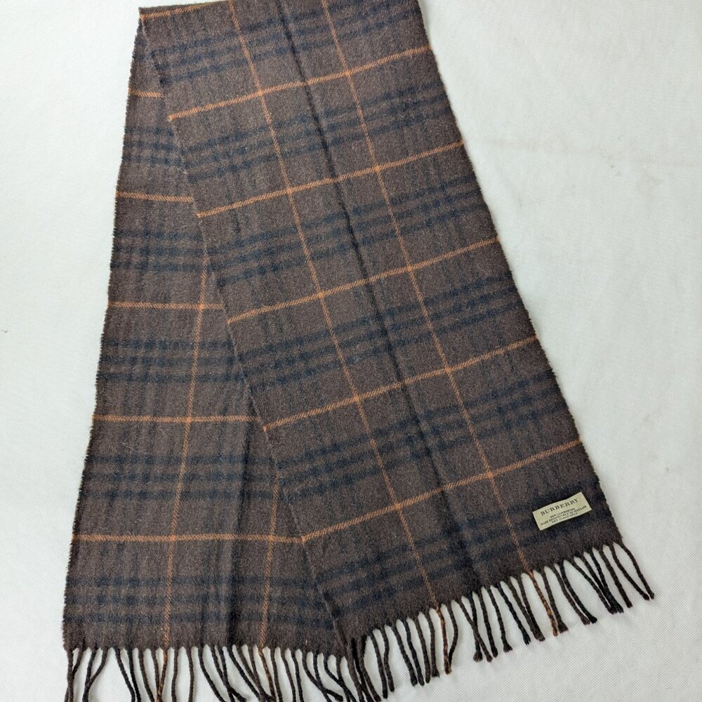 Burberry Nova Plaid Lambswool Brown Scarf | Unisex | Elegant Winter Wear